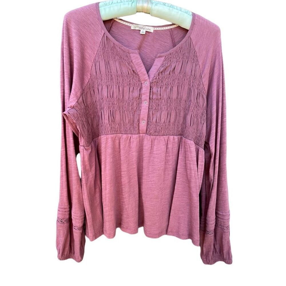 NWT Rewind size L smocked puff sleeves lave tunic